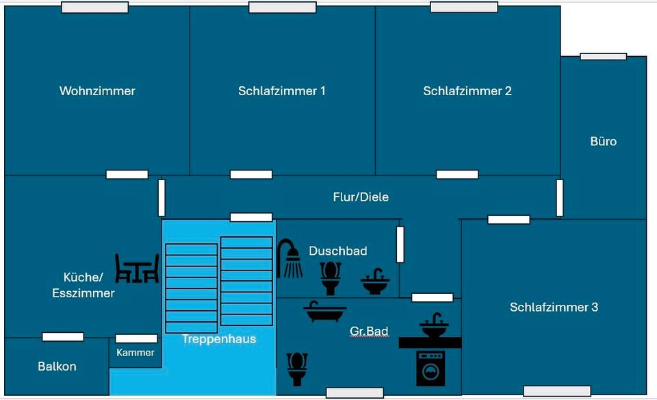 Etagenwohnung Hagen Hagen-Mitte - 5 Zimmer, 106 m&sup2;, 1.245&euro; | Angebot:24565719