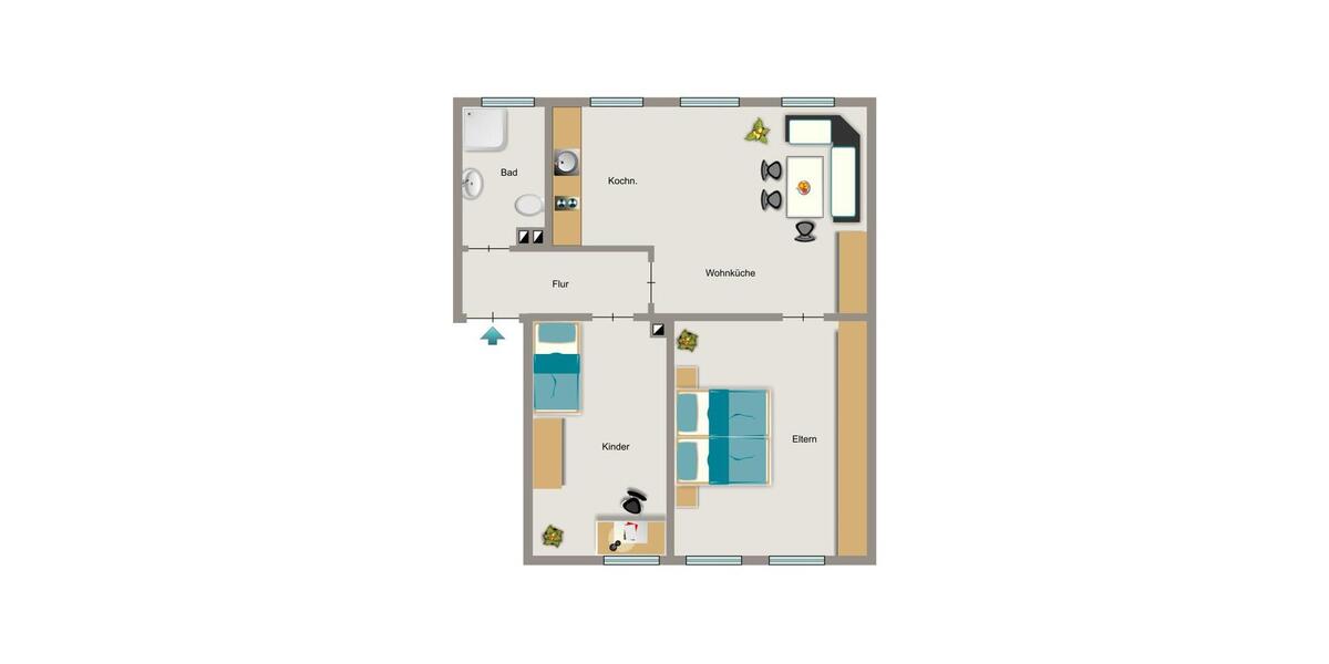 Etagenwohnung Kamen - 3.5 Zimmer, 48 m&sup2;, 396&euro; | Angebot:25859712