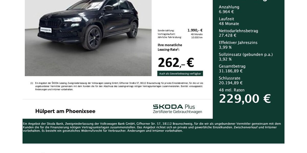 Skoda Karoq 14.751 km 34.293 € Dortmund 44269