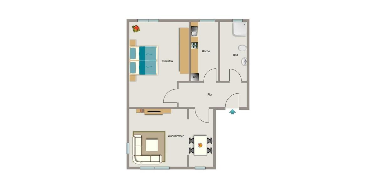 Etagenwohnung Kamen - 2.5 Zimmer, 46 m&sup2;, 402&euro; | Angebot:26474905
