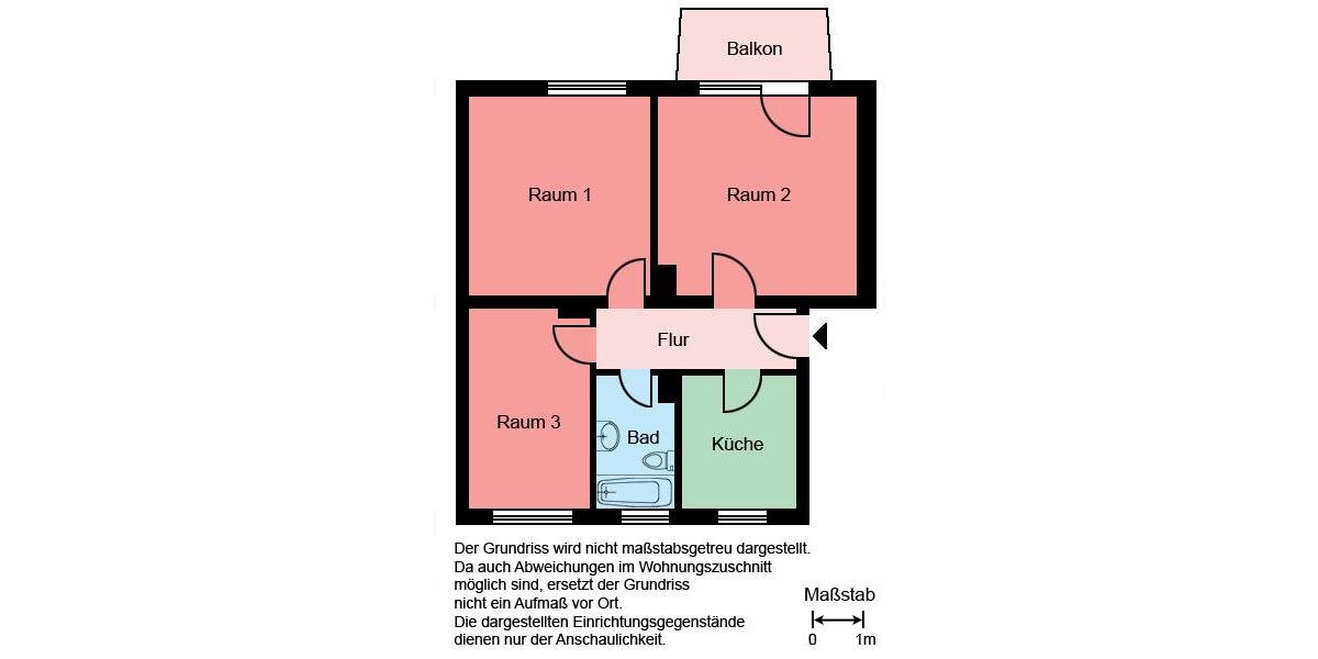 Etagenwohnung Castrop-Rauxel Deinighausen - 3 Zimmer, 59 m&sup2;, 439&euro; | Angebot:25924742