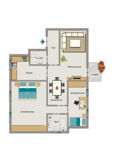 Die passende Wohnung von VIVAWEST - inklusive Küche. zimmer