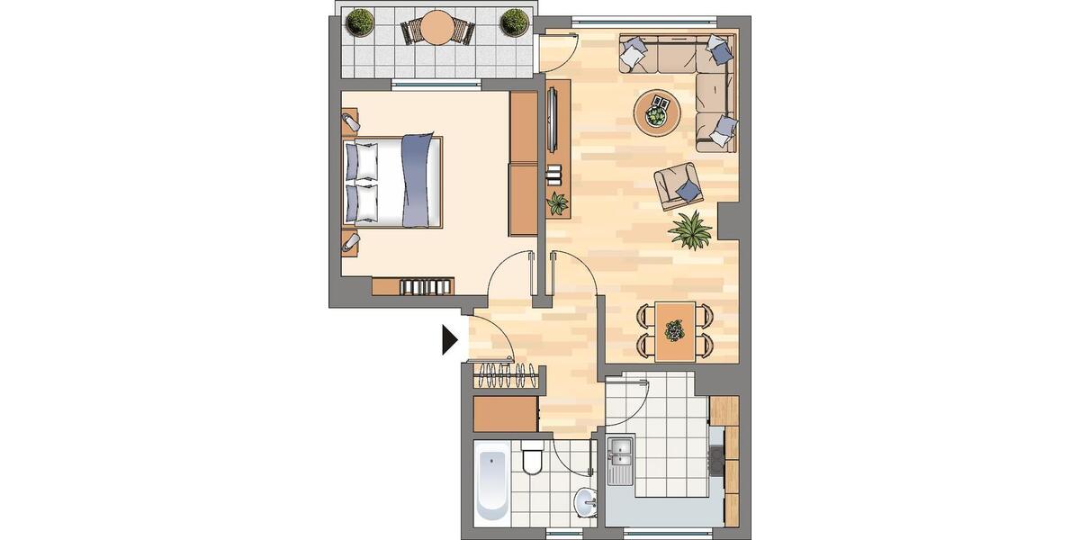 Etagenwohnung Dortmund Brackel - 2 Zimmer, 60 m&sup2;, 469&euro; | Angebot:25809444