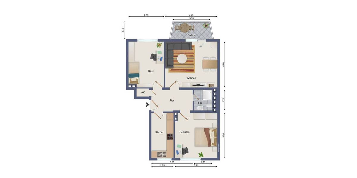 Etagenwohnung Dortmund Mitte - 3 Zimmer, 62 m&sup2;, 620&euro; | Angebot:26824823
