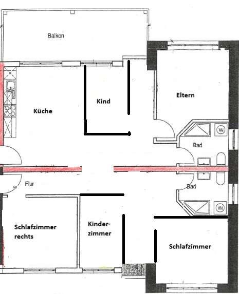Dachgeschoßwohnung Herne Sodingen - 5 Zimmer, 110 m&sup2;, 1.070&euro; | Angebot:24149075