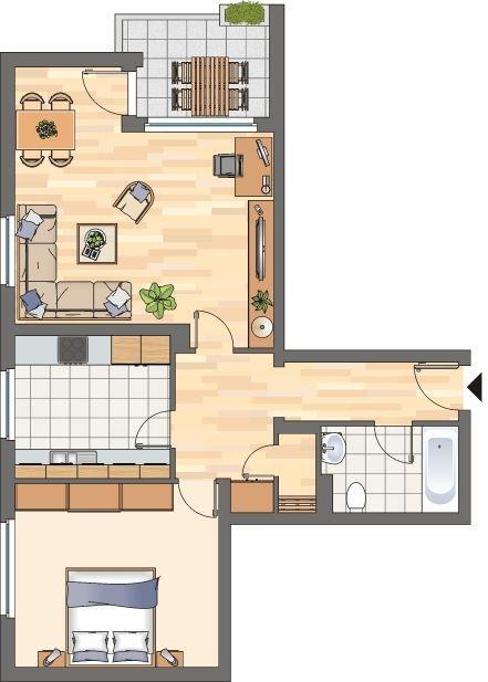 Bezugsfertige 2-Zimmer in Kamen Methler - Balkon - Laminat und Tapeten neu zimmer