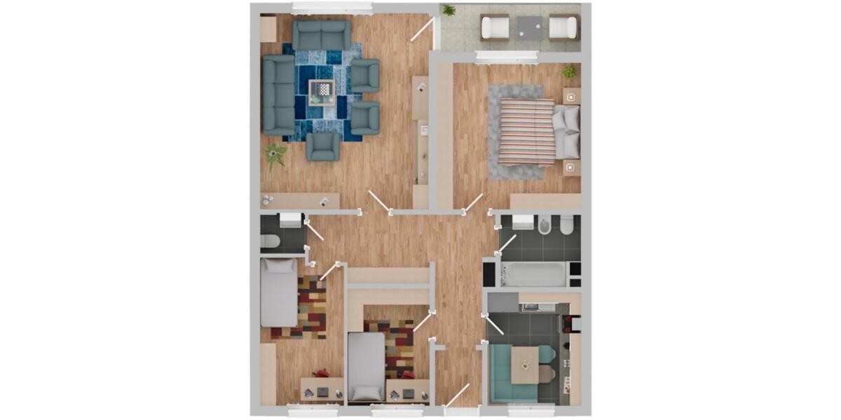 Etagenwohnung Herten Bertlich - 4 Zimmer, 90 m&sup2;, 129.000&euro; | Angebot:22627151