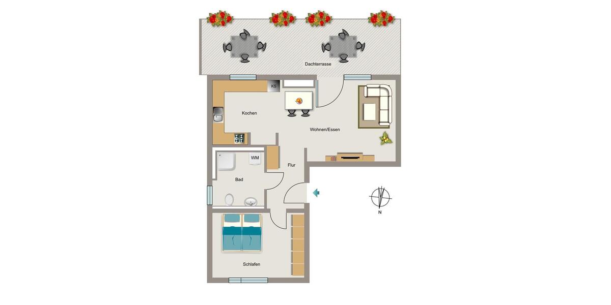 Etagenwohnung Bochum Wiemelhausen - 2 Zimmer, 58 m&sup2;, 867&euro; | Angebot:26170254
