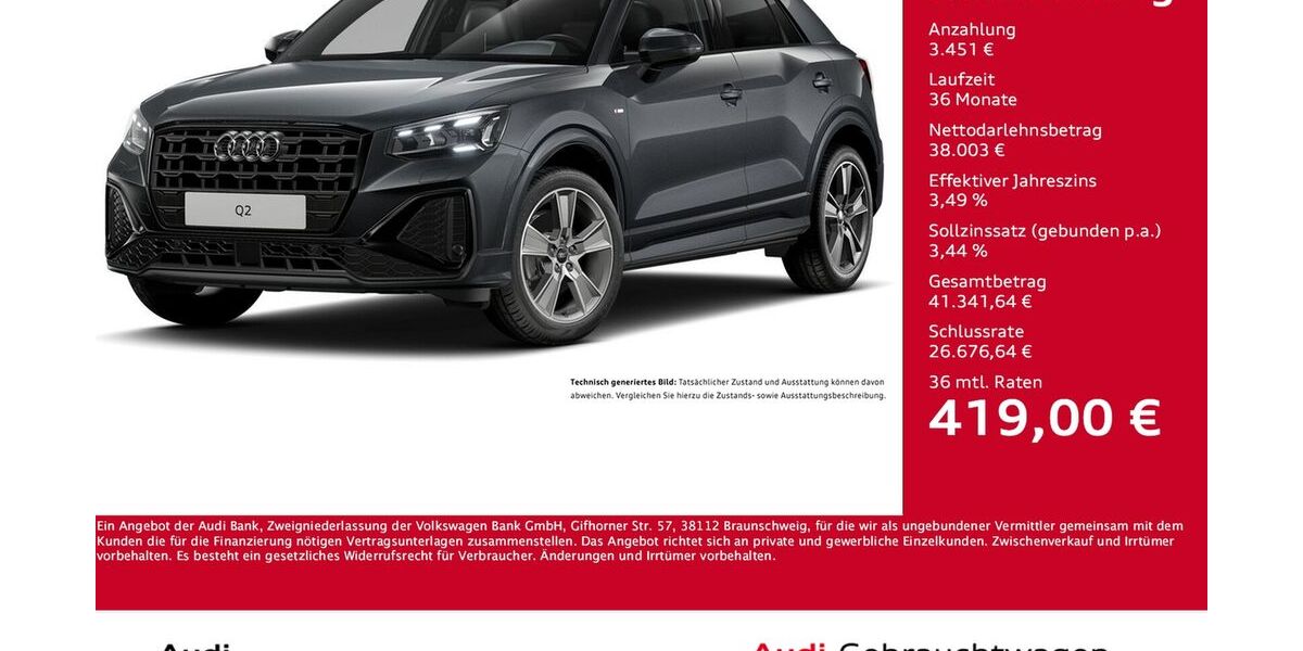 Audi Q2 9.315 km 40.888 &euro; Dortmund 44143