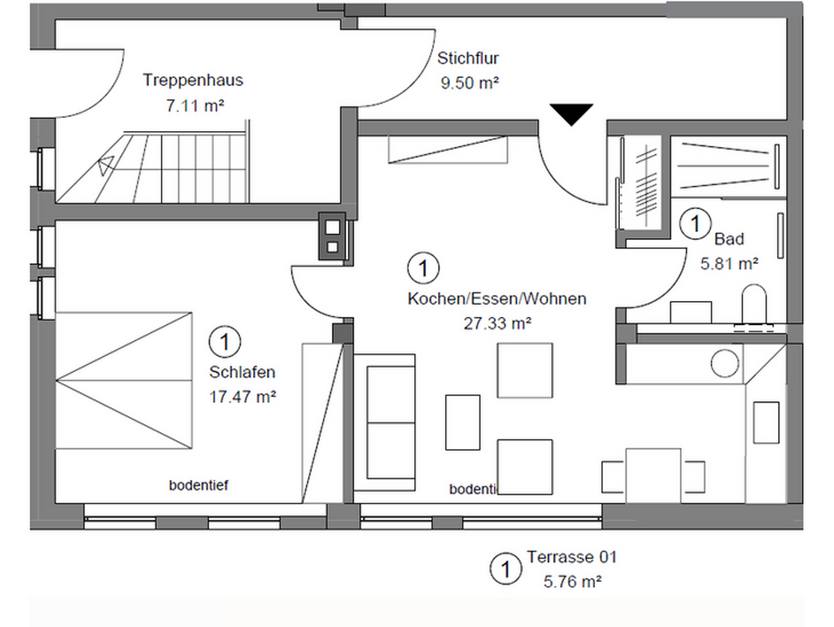 Attraktive vermietete 1,5 Zimmer, Eigentumswohnung mit Garten in Top-Zustand in HammHerringen