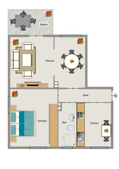 Erdgeschoßwohnung Lünen Brambauer - 2.5 Zimmer, 69 m&sup2;, 645&euro; | Angebot:25409541