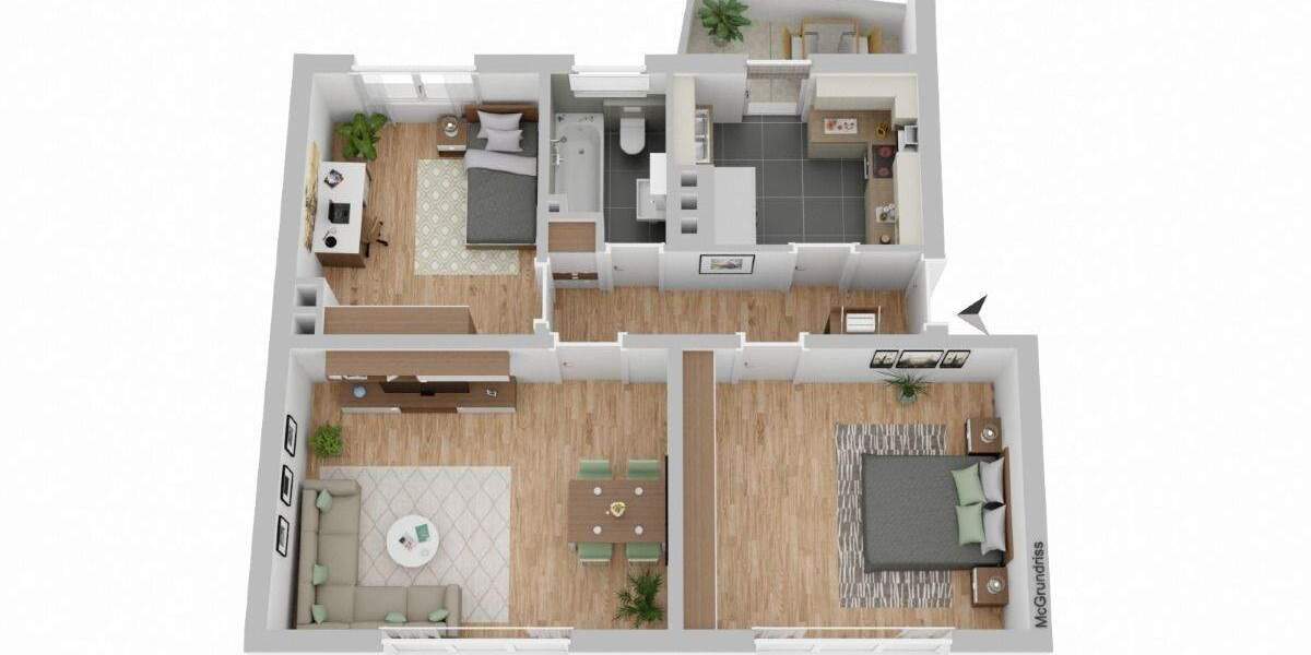 Etagenwohnung Castrop-Rauxel Castrop - 3 Zimmer, 70 m&sup2;, 524&euro; | Angebot:24595531