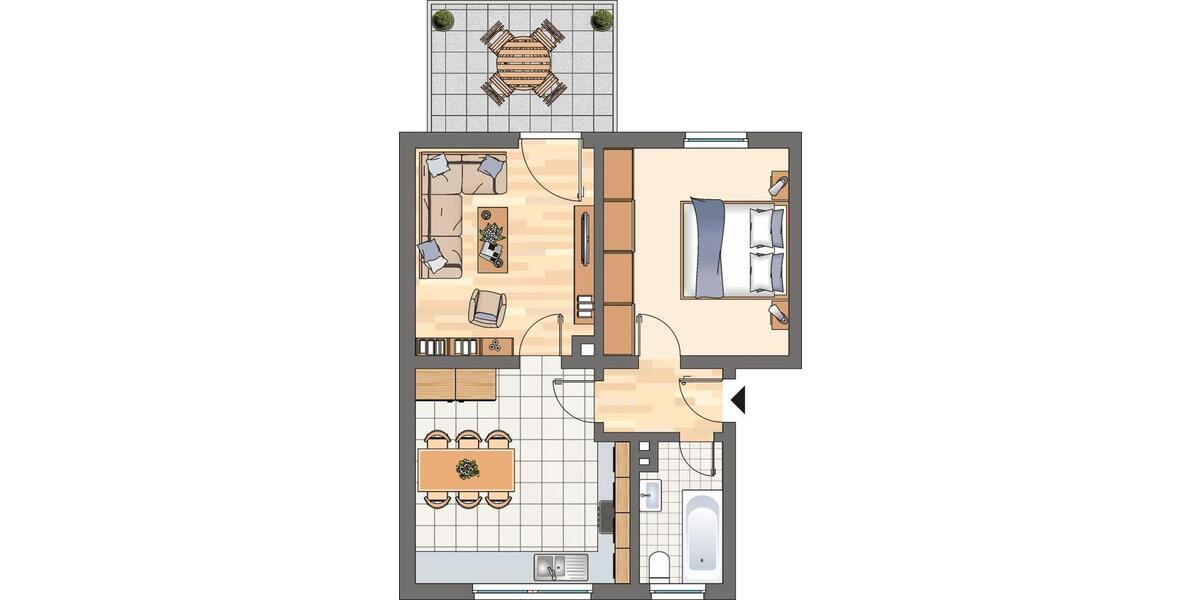 Etagenwohnung Castrop-Rauxel Bladenhorst - 2 Zimmer, 52 m&sup2;, 509&euro; | Angebot:24783037