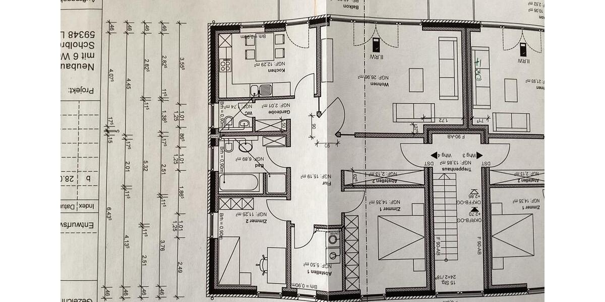 Etagenwohnung Lüdinghausen - 3 Zimmer, 100 m&sup2;, 1.000&euro; | Angebot:24837953
