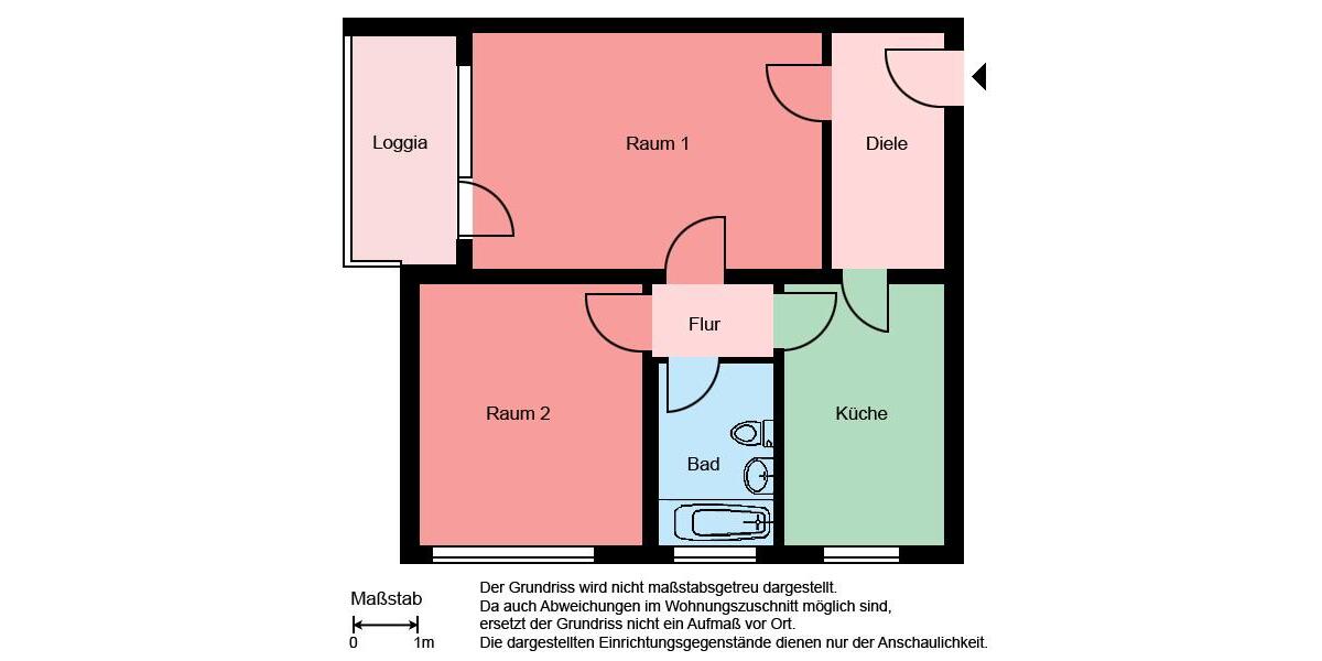 Erdgeschoßwohnung Iserlohn Gerlingsen - 2 Zimmer, 61 m&sup2;, 316&euro; | Angebot:25272314