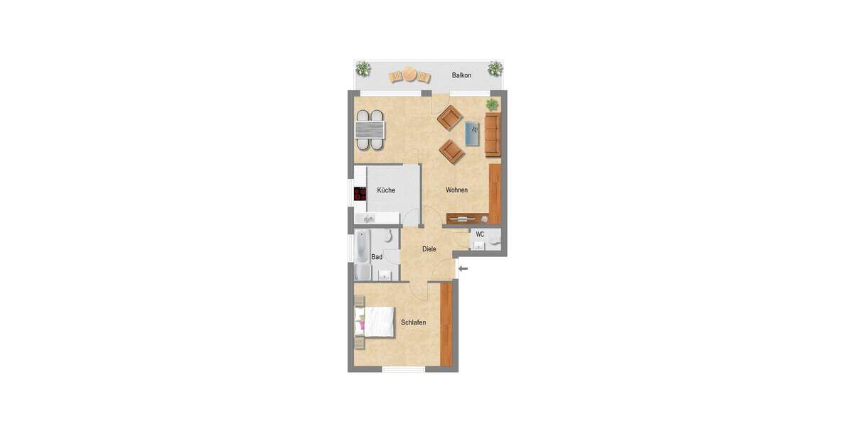 Etagenwohnung Dortmund Hombruch - 2 Zimmer, 75 m&sup2;, 245.000&euro; | Angebot:24566732