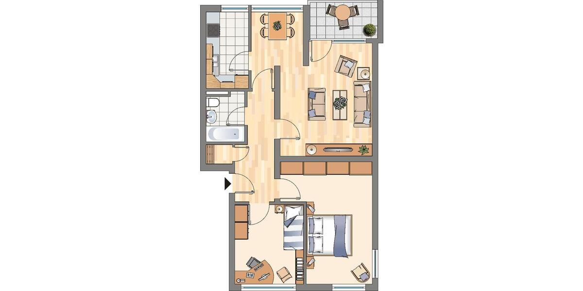 Etagenwohnung Dortmund Scharnhorst - 3.5 Zimmer, 72 m&sup2;, 599&euro; | Angebot:26566653