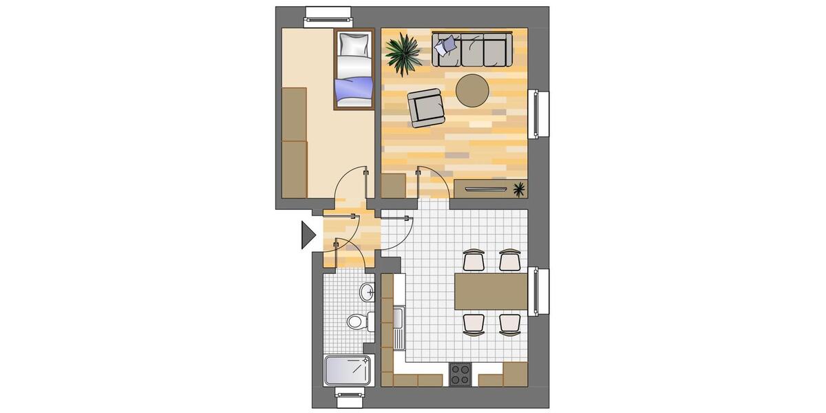 Etagenwohnung Dortmund Hombruch - 2 Zimmer, 43 m&sup2;, 406&euro; | Angebot:25807087