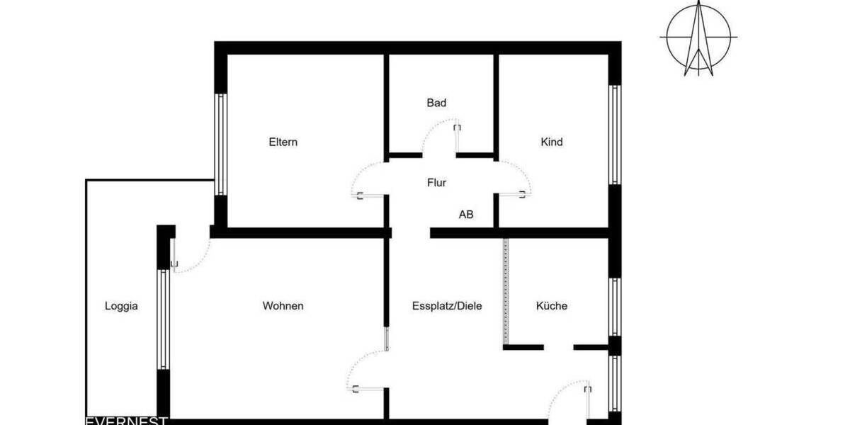 Etagenwohnung Herne Wanne - 3 Zimmer, 76 m&sup2;, 109.000&euro; | Angebot:24688158