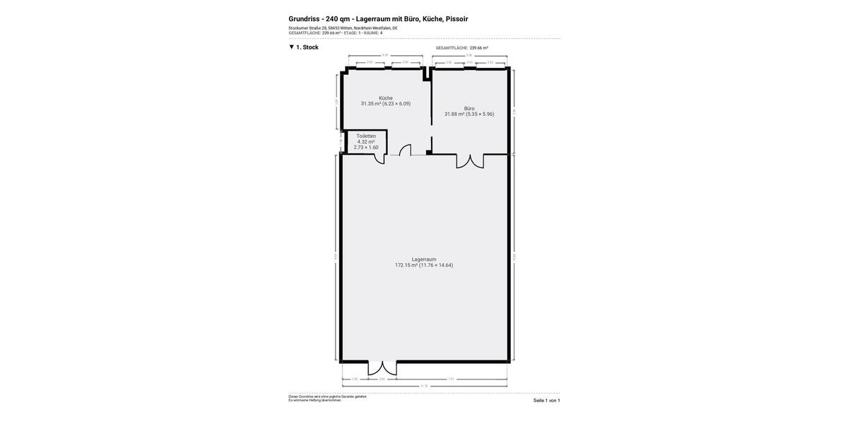 LAGER MIT BÜRO & KÜCHE – 240 m² – ÜBERWACHT – LASTENAUFZUG – STARKSTROM – RENOVIERT zimmer
