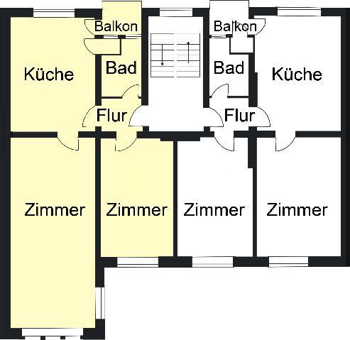 Etagenwohnung Dortmund Innenstadt Nord - 2 Zimmer, 68 m&sup2;, 536&euro; | Angebot:26453763