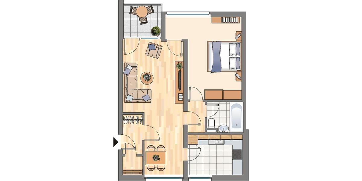 Etagenwohnung Dortmund Scharnhorst - 2 Zimmer, 55 m&sup2;, 425&euro; | Angebot:26566655