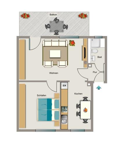 Bei VIVAWEST die Sonnenstrahlen auf dem eigenen Balkon genießen. zimmer