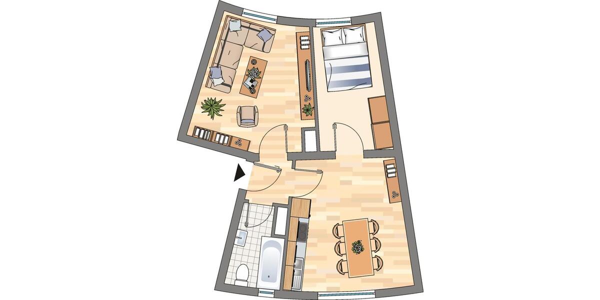 Etagenwohnung Castrop-Rauxel Bladenhorst - 2 Zimmer, 49 m&sup2;, 429&euro; | Angebot:23852214