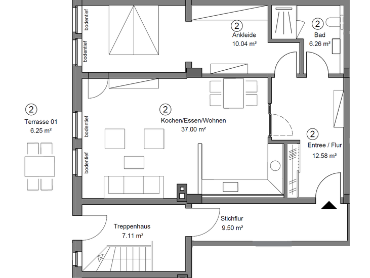 Hamm-Herringen: moderne Erdgeschosswohnung mit hoher Decke, Garten, 2 Stellplätzen & Sofortbezug!!! 2 zimmer