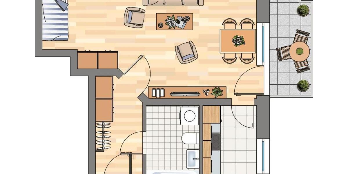Etagenwohnung Castrop-Rauxel Rauxel - 1.5 Zimmer, 42 m&sup2;, 257&euro; | Angebot:26482226