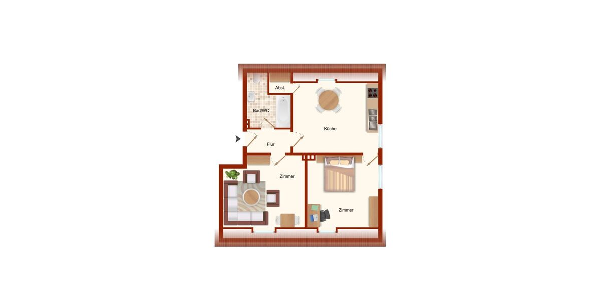 Provisionsfrei* Mit Gartenteil + Stellplatz! Gemütl. DG-Wo, sofort bezugsfrei! 2.5 zimmer