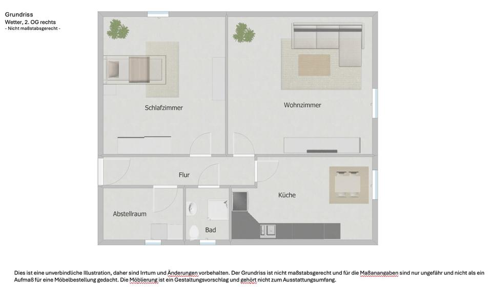 Etagenwohnung Wetter (Ruhr) - 3.5 Zimmer, 55 m&sup2;, 467&euro; | Angebot:25865918