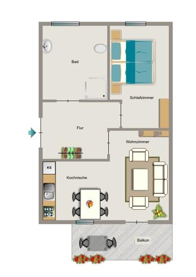 Bezugsfertige Wohnung - Einfach Möbel rein und Füße hoch! zimmer