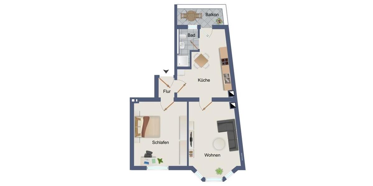 Etagenwohnung Gevelsberg - 2 Zimmer, 54 m&sup2;, 580&euro; | Angebot:25882834