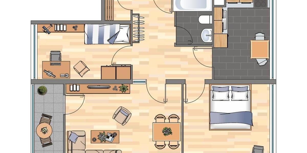 Etagenwohnung Dortmund Scharnhorst - 3 Zimmer, 73 m&sup2;, 592&euro; | Angebot:25368018