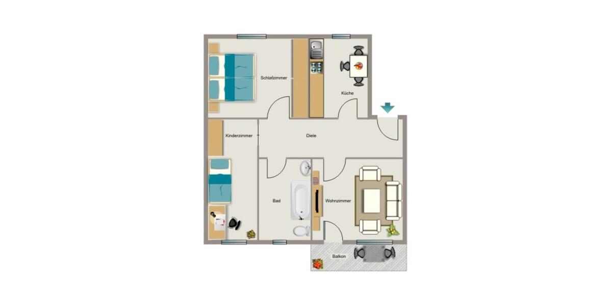 Etagenwohnung Castrop-Rauxel Bladenhorst - 3.5 Zimmer, 63 m&sup2;, 550&euro; | Angebot:24843591