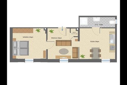 Geräumige, helle und gemütliche 45qm Single Wohnung 2 zimmer