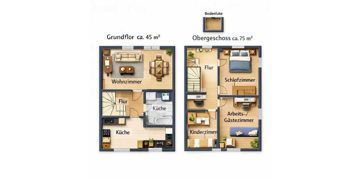 Maisonettenwohnung Herne Sodingen - 4 Zimmer, 116 m&sup2;, 1.200&euro; | Angebot:25399353