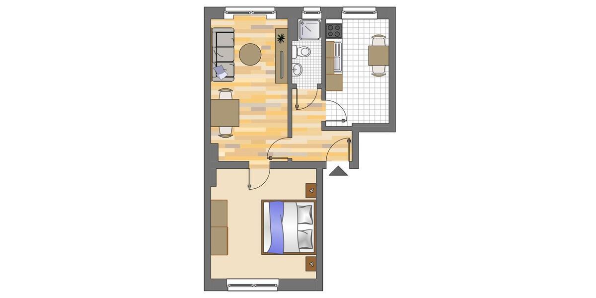 Etagenwohnung Dortmund Innenstadt West - 2 Zimmer, 45 m&sup2;, 436&euro; | Angebot:25853506