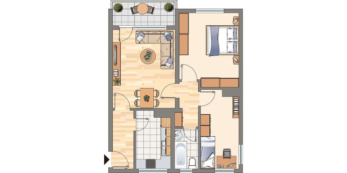 Etagenwohnung Dortmund Wickede - 3 Zimmer, 65 m&sup2;, 522&euro; | Angebot:24820846