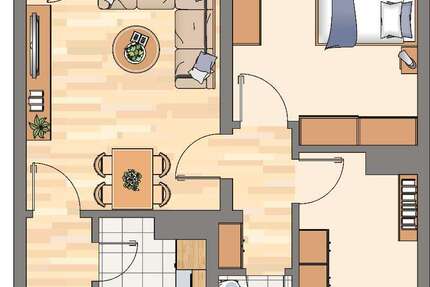 Wohnung Dortmund Wickede - 3 Zimmer, 65 m&sup2;, 522&euro; | Angebot:24820846