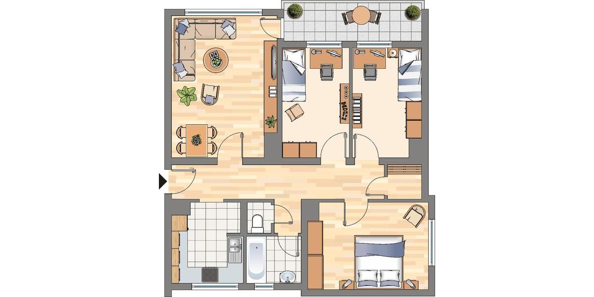Etagenwohnung Dortmund Brackel - 4 Zimmer, 81 m&sup2;, 649&euro; | Angebot:25805453