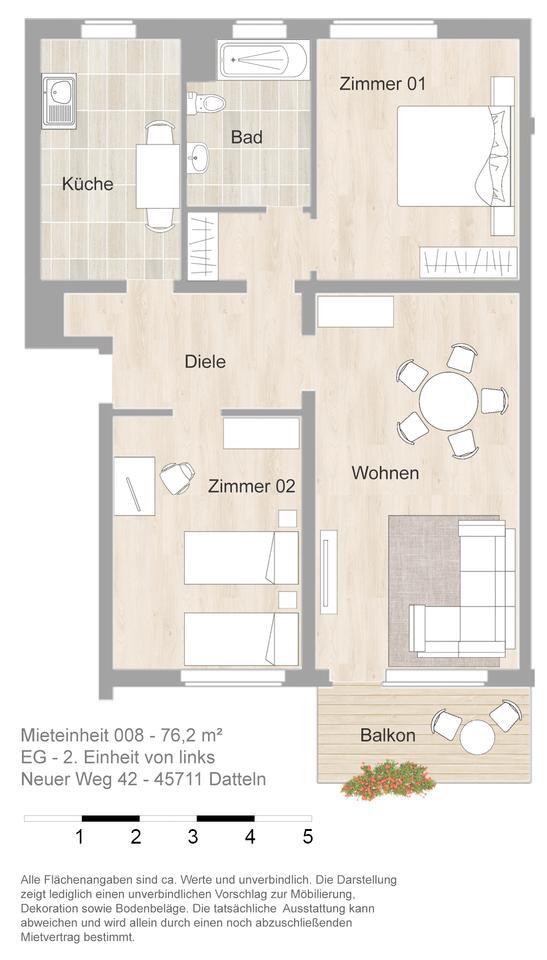 Schöne Erdgeschoss-Wohnung mit Balkon - wird demnächst komplett modernisiert zimmer