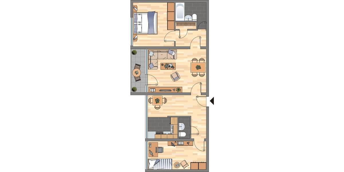 Etagenwohnung Dortmund Scharnhorst - 3 Zimmer, 79 m&sup2;, 649&euro; | Angebot:26356311