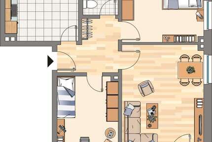 Wohnung Castrop-Rauxel Rauxel - 3 Zimmer, 67 m&sup2;, 589&euro; | Angebot:26215670