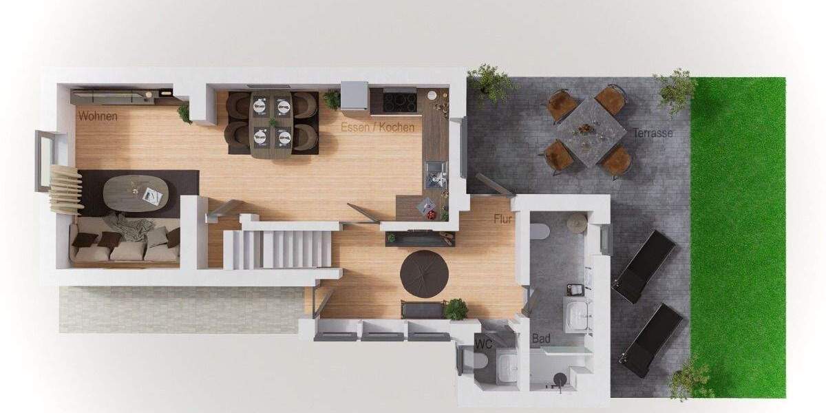 Doppelhaushälfte Herten Bertlich - 3 Zimmer, 80 m&sup2;, 175.000&euro; | Angebot:24319681