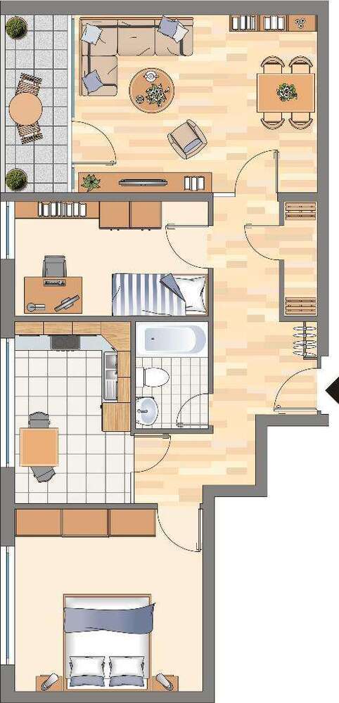 Wohnung zum Mieten in Dortmund 378,69 € 76.11 m²