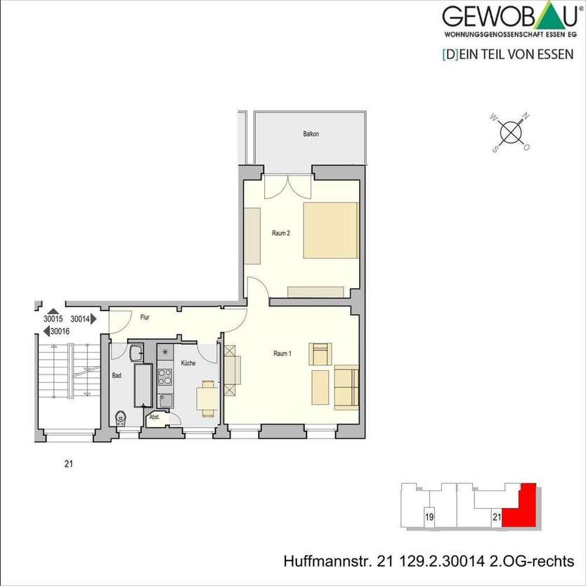 Wohnung zum Mieten in Essen 462 € 56.16 m²