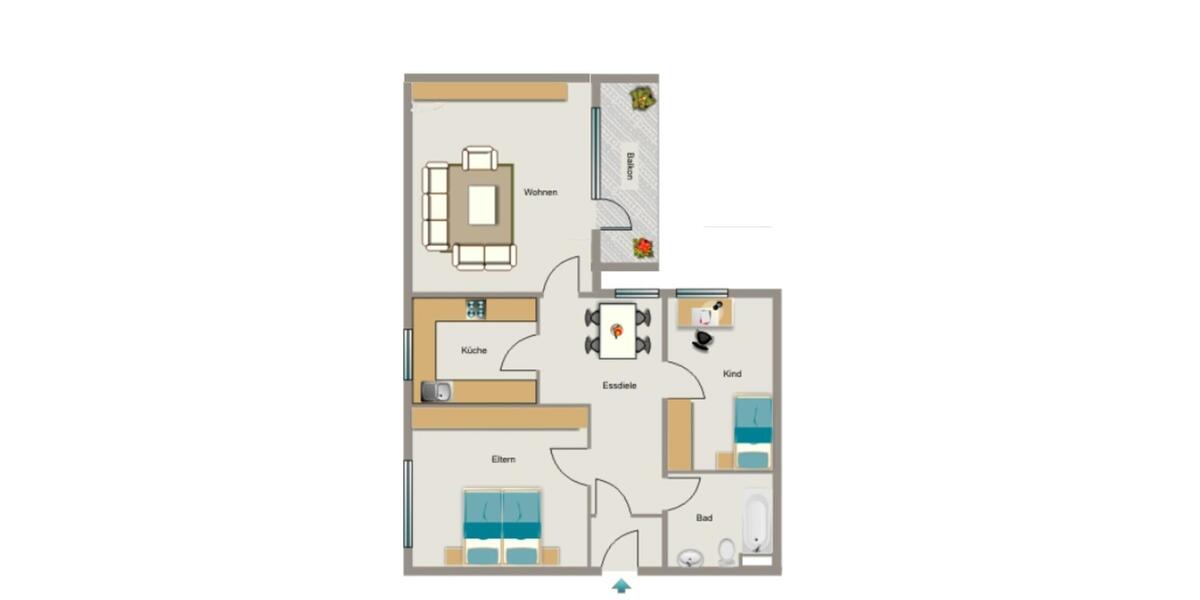 Etagenwohnung Dortmund Grevel - 3.5 Zimmer, 73 m&sup2;, 604&euro; | Angebot:26139304