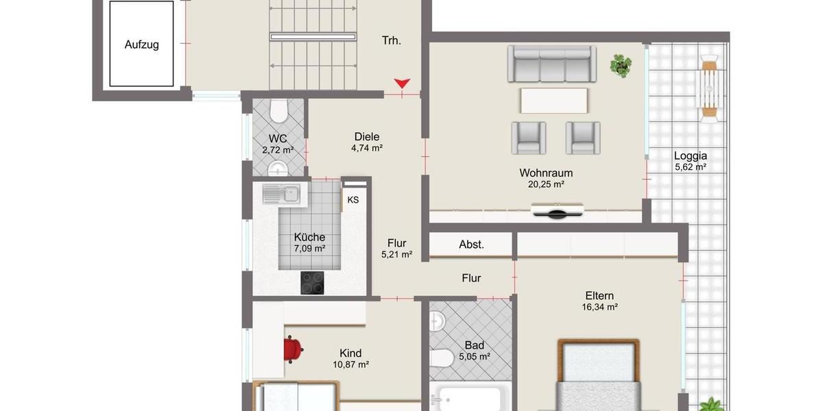 Etagenwohnung Iserlohn Letmathe - 3 Zimmer, 78 m&sup2;, 90.000&euro; | Angebot:27484647